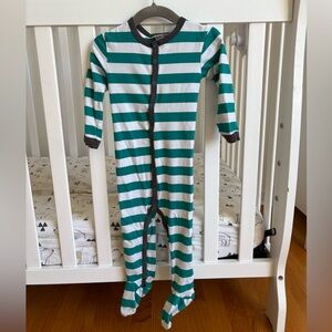 🟢⚪️ Coccoli Teal and White Striped Footie